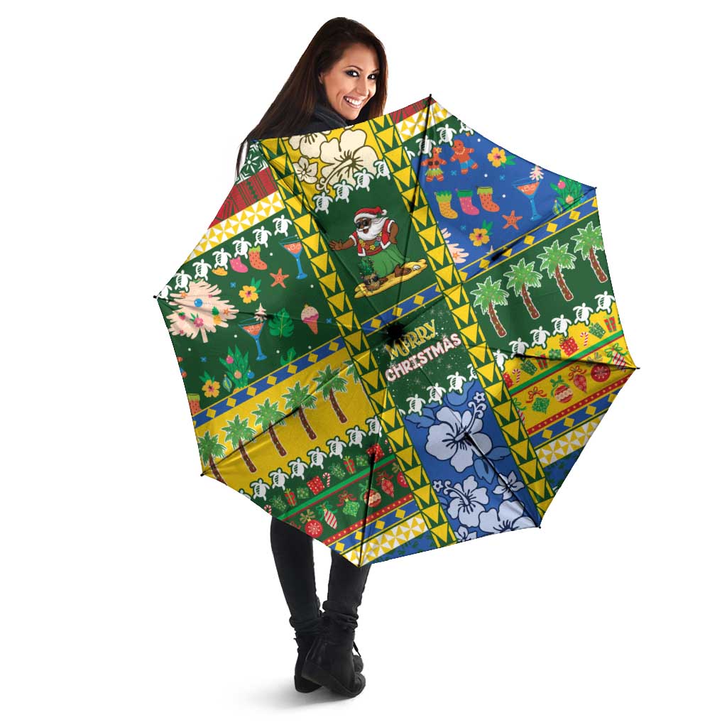 Solomon Islands Christmas Umbrella Festive Beach Vibes - Polynesian Pride