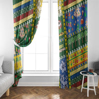 Solomon Islands Christmas Window Curtain Festive Beach Vibes - Polynesian Pride