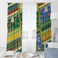 Solomon Islands Christmas Window Curtain Festive Beach Vibes - Polynesian Pride
