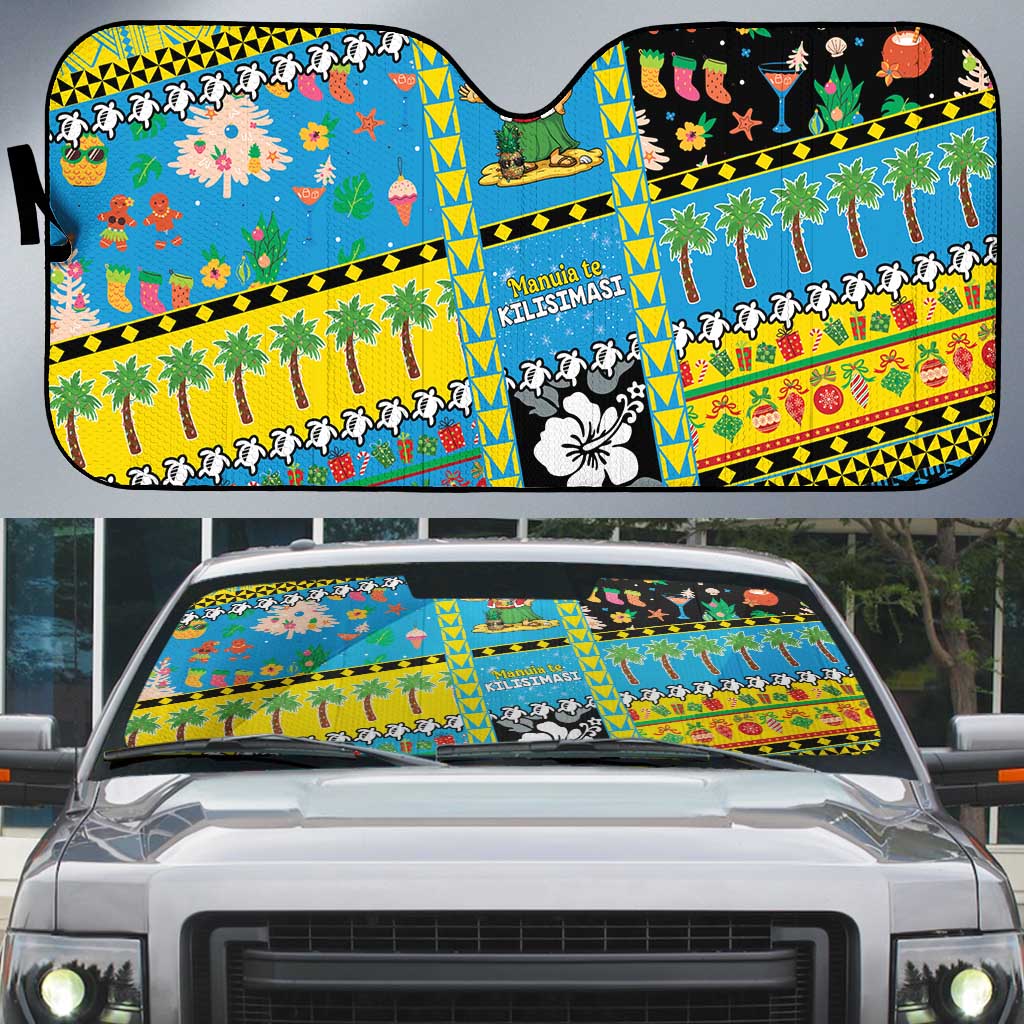 Tuvalu Christmas Auto Sun Shade Festive Beach Vibes - Polynesian Pride