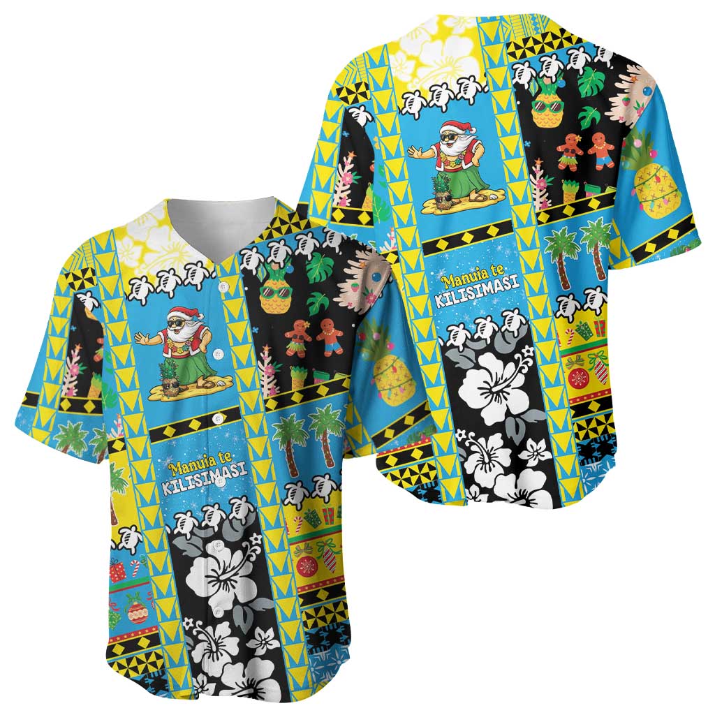 Tuvalu Christmas Baseball Jersey Festive Beach Vibes LT05 - Polynesian Pride
