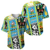 Tuvalu Christmas Baseball Jersey Festive Beach Vibes LT05 - Polynesian Pride