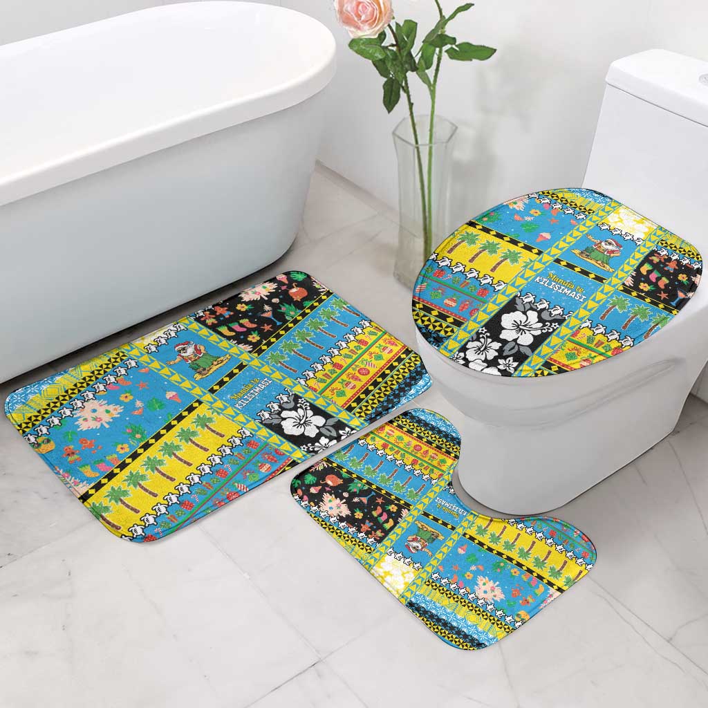Tuvalu Christmas Bathroom Set Festive Beach Vibes - Polynesian Pride