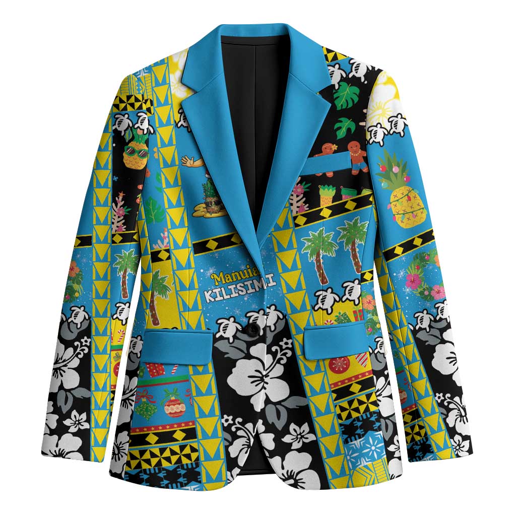 Tuvalu Christmas Blazer Festive Beach Vibes LT05 Unisex Blue - Polynesian Pride