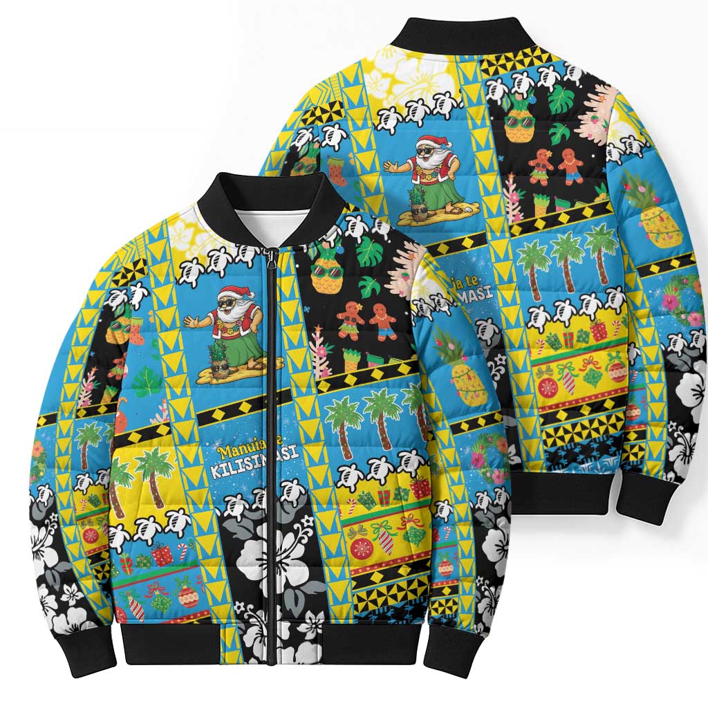 Tuvalu Christmas Bomber Puffer Jacket Festive Beach Vibes LT05 - Polynesian Pride