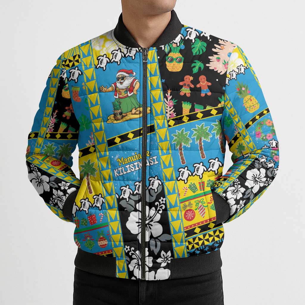 Tuvalu Christmas Bomber Puffer Jacket Festive Beach Vibes LT05 - Polynesian Pride