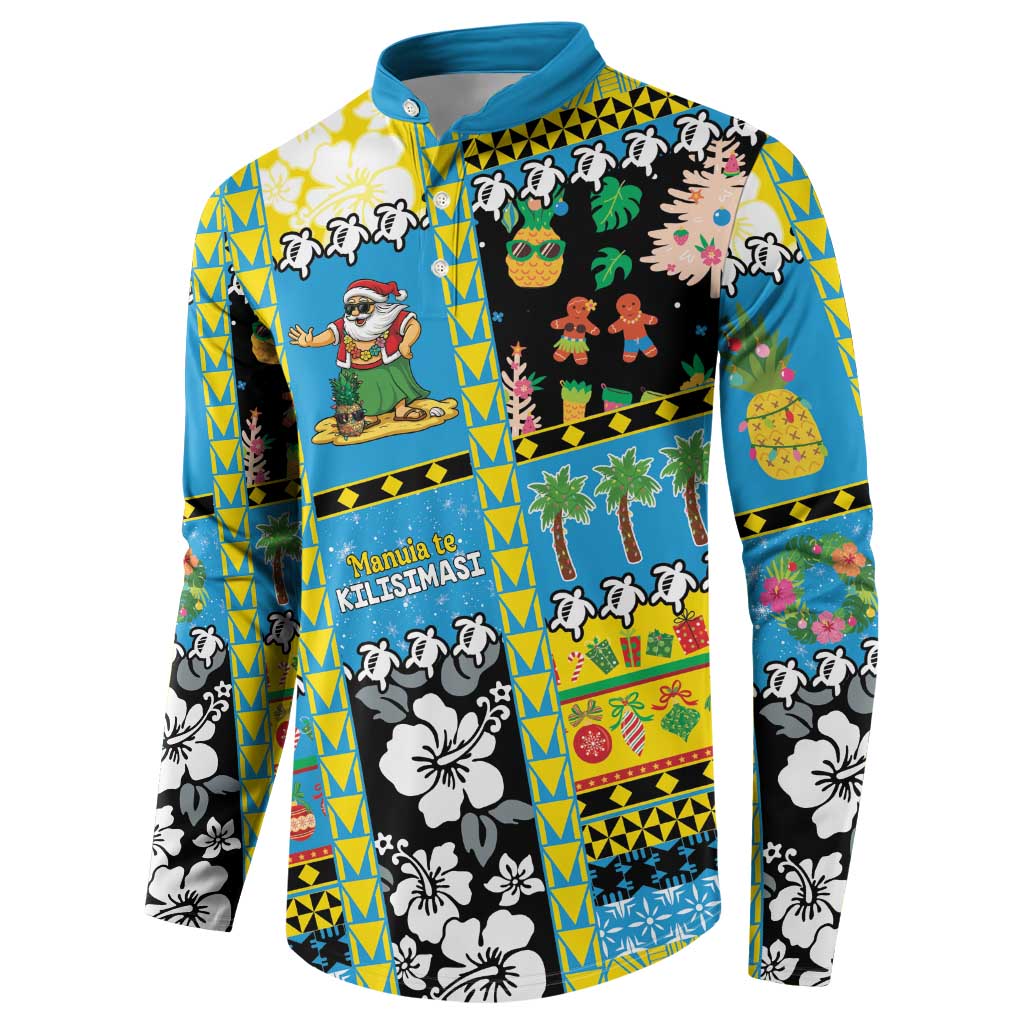 Tuvalu Christmas Button Sweatshirt Festive Beach Vibes LT05 - Polynesian Pride