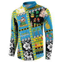 Tuvalu Christmas Button Sweatshirt Festive Beach Vibes LT05 - Polynesian Pride