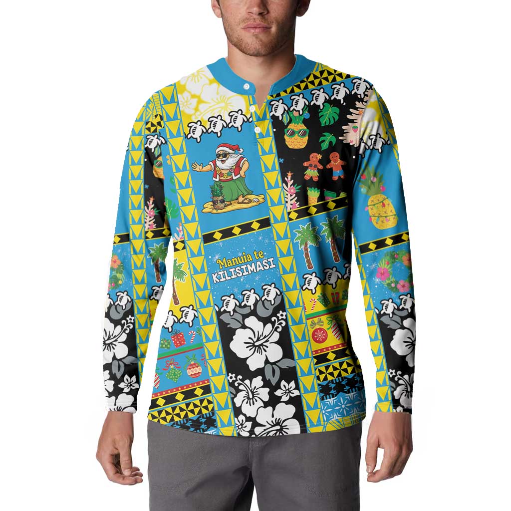 Tuvalu Christmas Button Sweatshirt Festive Beach Vibes LT05 - Polynesian Pride