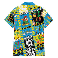 Tuvalu Christmas Family Matching Off The Shoulder Long Sleeve Dress and Hawaiian Shirt Festive Beach Vibes - Polynesian Pride