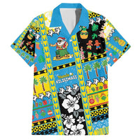 Tuvalu Christmas Family Matching Short Sleeve Bodycon Dress and Hawaiian Shirt Festive Beach Vibes - Polynesian Pride