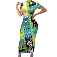 Tuvalu Christmas Family Matching Short Sleeve Bodycon Dress and Hawaiian Shirt Festive Beach Vibes - Polynesian Pride