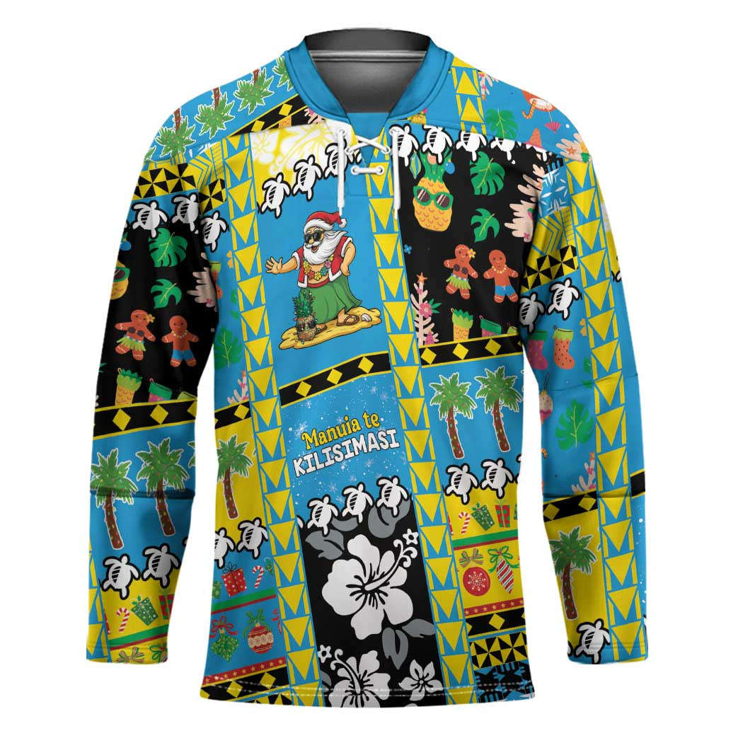 Tuvalu Christmas Hockey Jersey Festive Beach Vibes - Polynesian Pride