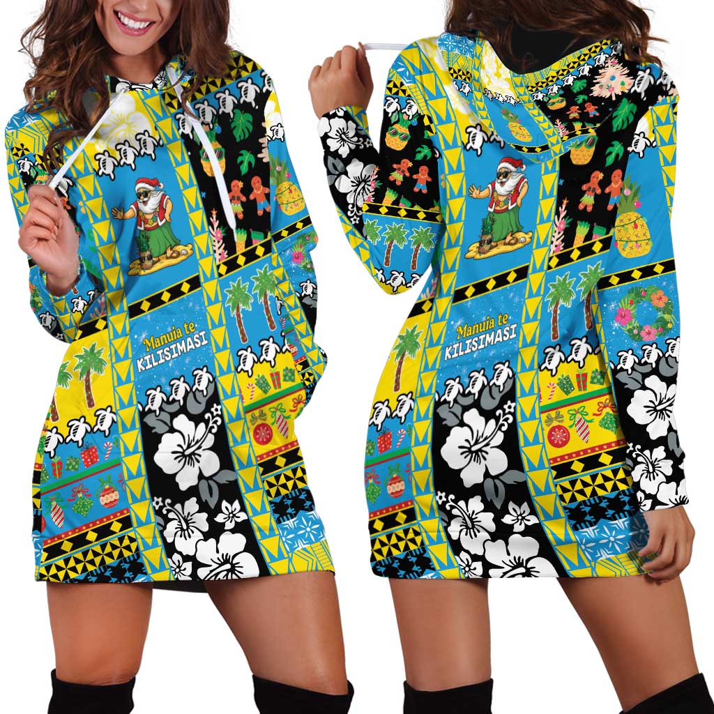 Tuvalu Christmas Hoodie Dress Festive Beach Vibes LT05 - Polynesian Pride