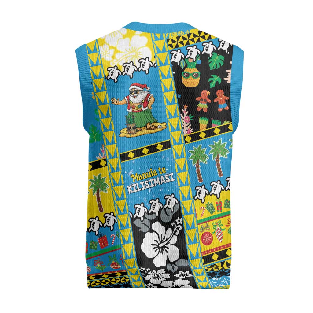 Tuvalu Christmas Knitted V-Neck Vest Festive Beach Vibes - Polynesian Pride