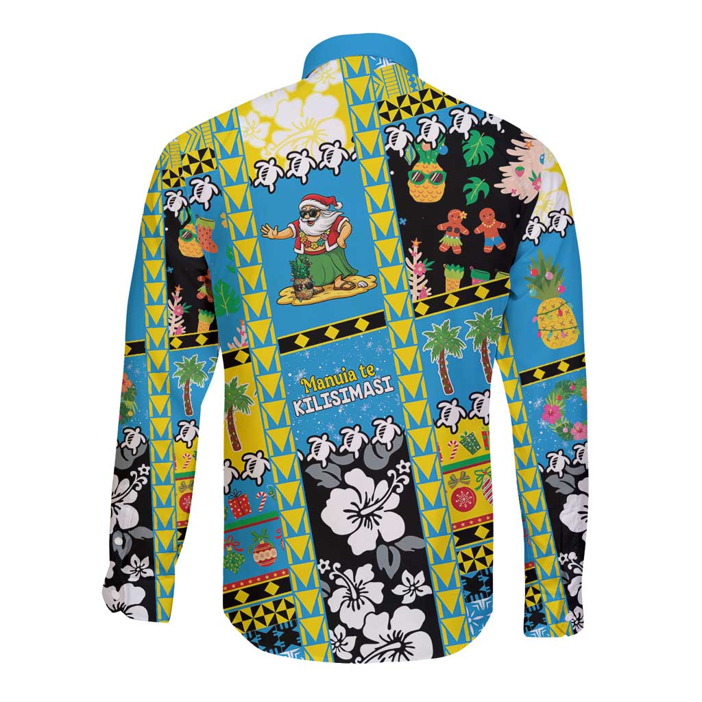 Tuvalu Christmas Long Sleeve Button Shirt Festive Beach Vibes LT05 - Polynesian Pride