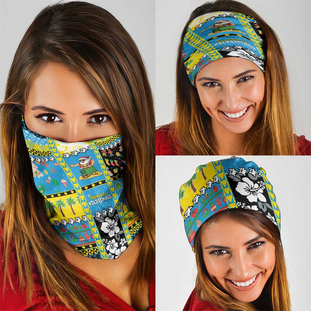 Tuvalu Christmas Neck Gaiter Festive Beach Vibes - Polynesian Pride