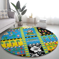 Tuvalu Christmas Round Carpet Festive Beach Vibes LT05 - Polynesian Pride