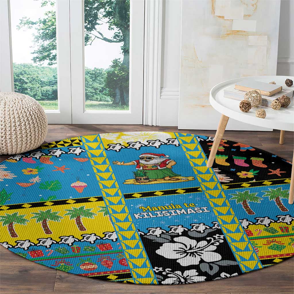 Tuvalu Christmas Round Carpet Festive Beach Vibes LT05 - Polynesian Pride