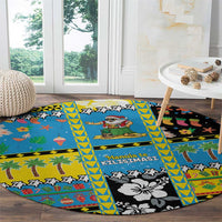 Tuvalu Christmas Round Carpet Festive Beach Vibes LT05 - Polynesian Pride