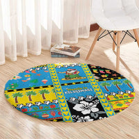 Tuvalu Christmas Round Carpet Festive Beach Vibes LT05 - Polynesian Pride