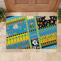 Tuvalu Christmas Rubber Doormat Festive Beach Vibes LT05 Blue - Polynesian Pride