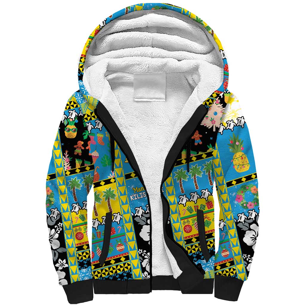 Tuvalu Christmas Sherpa Hoodie Festive Beach Vibes - Polynesian Pride
