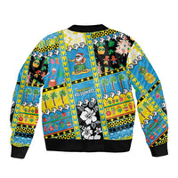Tuvalu Christmas Sleeve Zip Bomber Jacket Festive Beach Vibes LT05 - Polynesian Pride