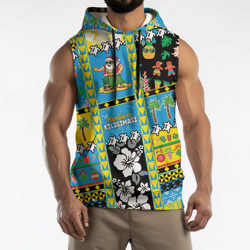 Tuvalu Christmas Sleeveless Hoodie Festive Beach Vibes - Polynesian Pride