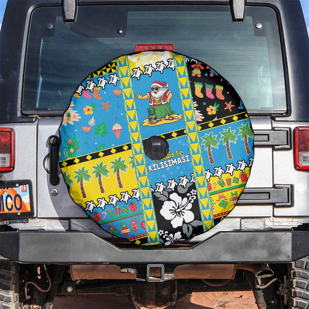 Tuvalu Christmas Spare Tire Cover Festive Beach Vibes - Polynesian Pride