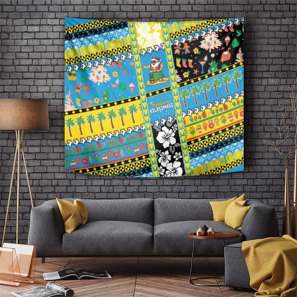Tuvalu Christmas Tapestry Festive Beach Vibes LT05 Blue - Polynesian Pride