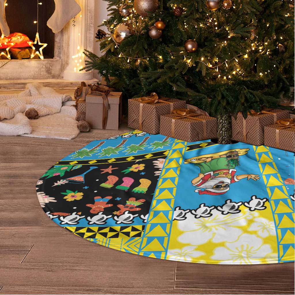 Tuvalu Christmas Tree Skirt Festive Beach Vibes - Polynesian Pride