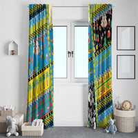 Tuvalu Christmas Window Curtain Festive Beach Vibes - Polynesian Pride