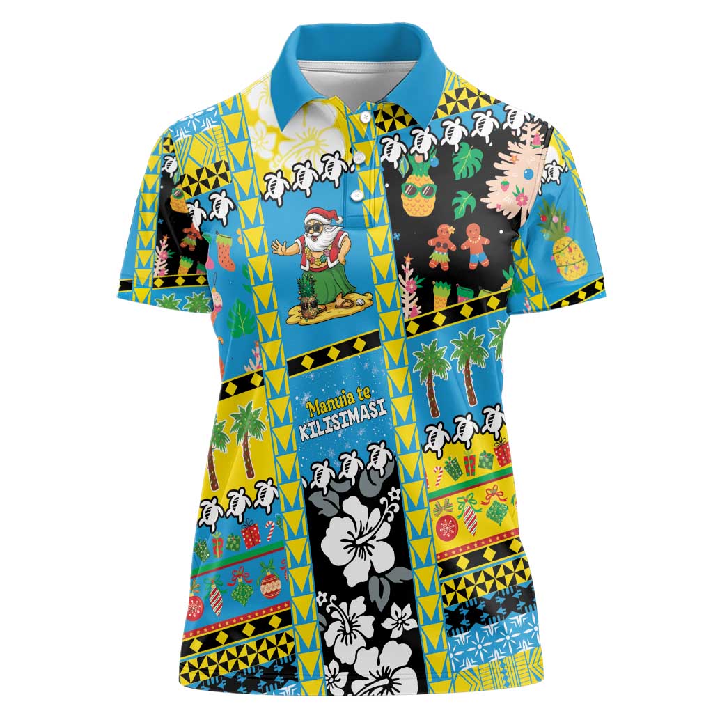 Tuvalu Christmas Women Polo Shirt Festive Beach Vibes - Polynesian Pride