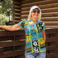 Tuvalu Christmas Women Polo Shirt Festive Beach Vibes - Polynesian Pride