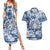 Samoa 685 Couples Matching Summer Maxi Dress and Hawaiian Shirt Polynesian Pattern Tie Dye Style