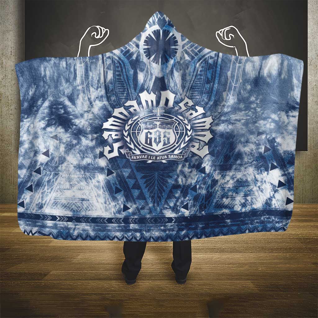 Samoa 685 Hooded Blanket Polynesian Pattern Tie Dye Style