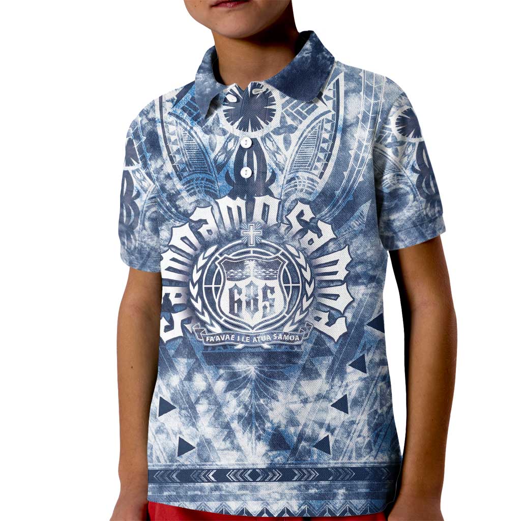 Samoa 685 Kid Polo Shirt Polynesian Pattern Tie Dye Style