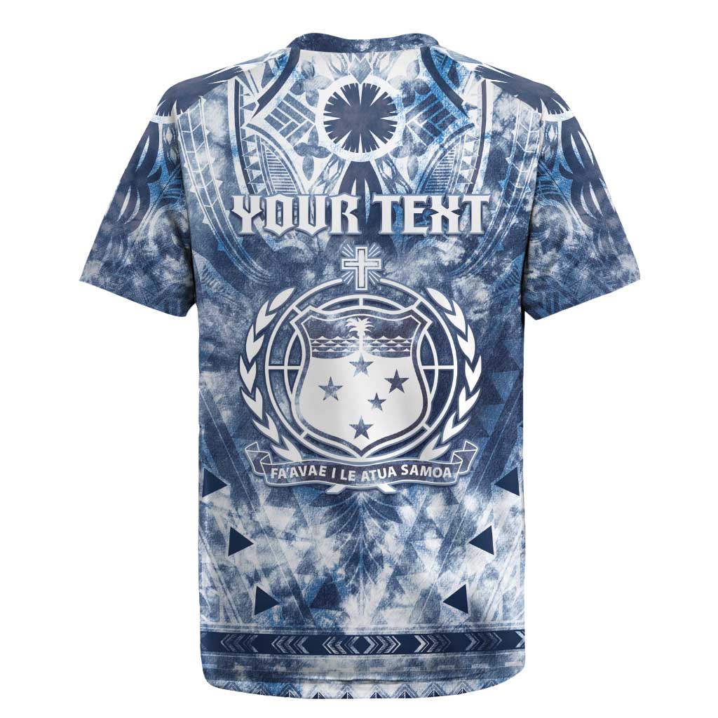 Samoa 685 Rugby Jersey Polynesian Pattern Tie Dye Style