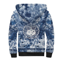 Samoa 685 Sherpa Hoodie Polynesian Pattern Tie Dye Style