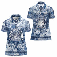 Samoa 685 Women Polo Shirt Polynesian Pattern Tie Dye Style