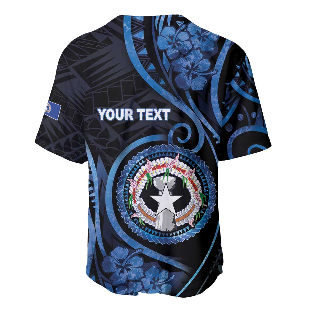 Personalized Northern Mariana Islands Baseball Jersey Ocean Floral Pattern LT05 - Polynesian Pride