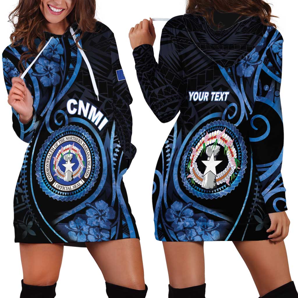 Personalized Northern Mariana Islands Hoodie Dress Ocean Floral Pattern LT05 - Polynesian Pride