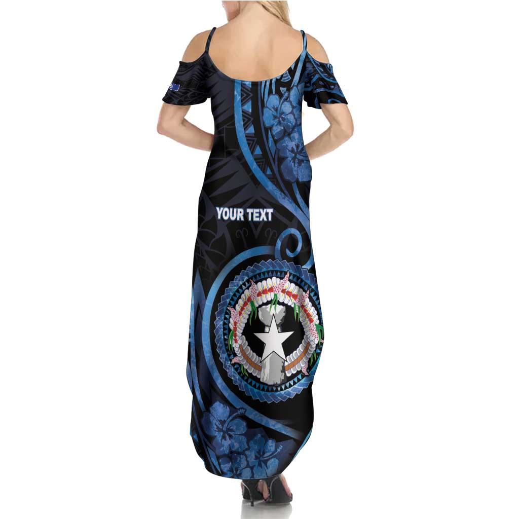 Personalized Northern Mariana Islands Summer Maxi Dress Ocean Floral Pattern