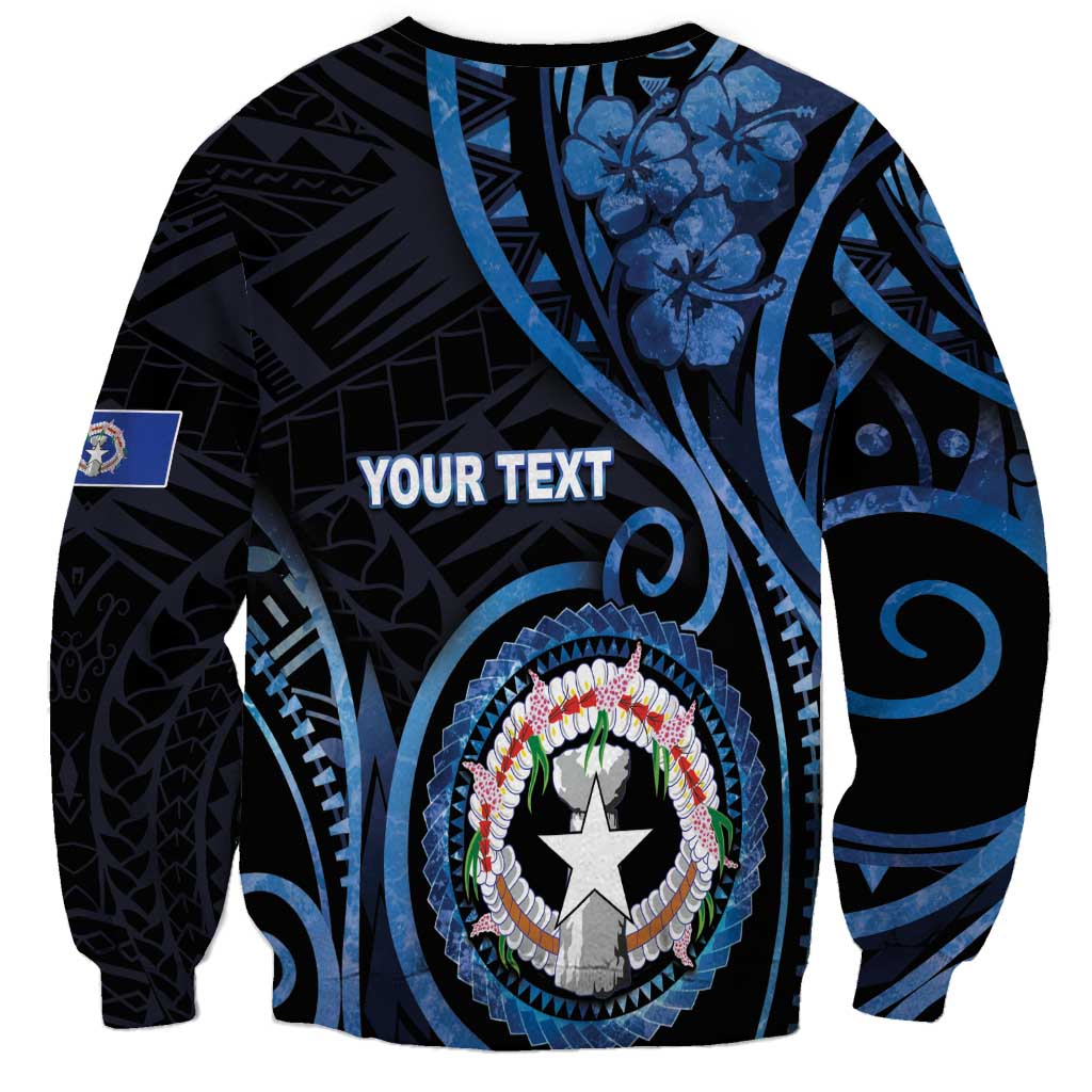 Personalized Northern Mariana Islands Sweatshirt Ocean Floral Pattern LT05 - Polynesian Pride