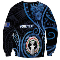 Personalized Northern Mariana Islands Sweatshirt Ocean Floral Pattern LT05 - Polynesian Pride
