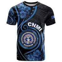 Personalized Northern Mariana Islands T Shirt Ocean Floral Pattern LT05 Black - Polynesian Pride