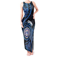 Personalized Northern Mariana Islands Tank Maxi Dress Ocean Floral Pattern