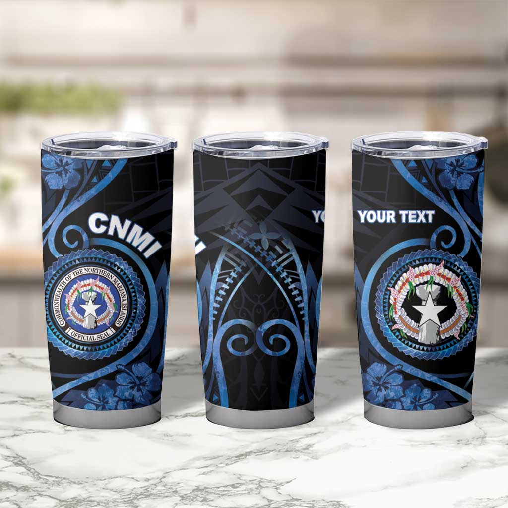 Personalized Northern Mariana Islands Tumbler Cup Ocean Floral Pattern LT05 - Polynesian Pride