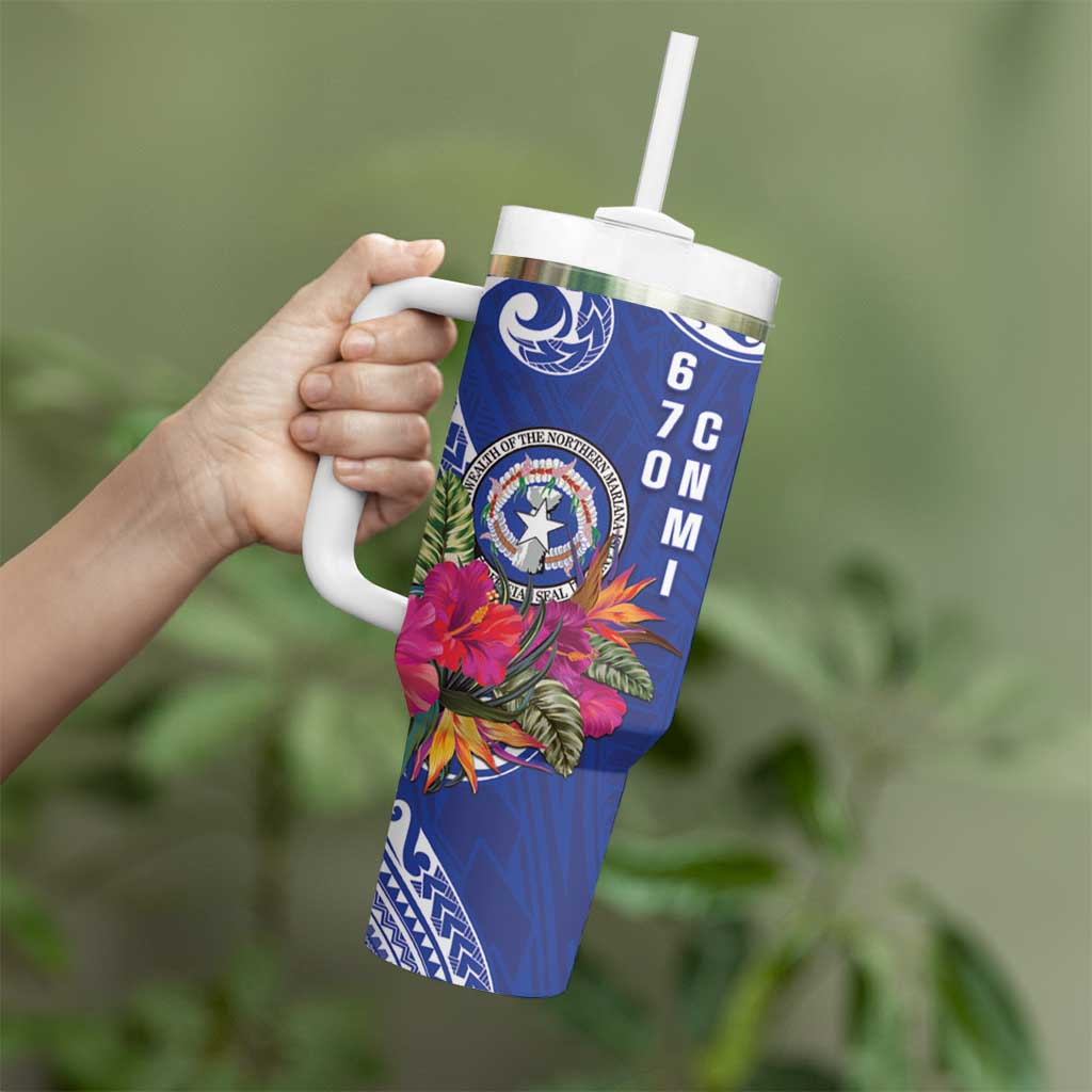 Hafa Adai Northern Mariana Islands Tumbler With Handle Polynesian Tribal Pattern LT05 - Polynesian Pride